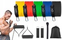 Sada 5 odporových pásov na cvičenie + príslušenstvo 11 prvkov z GUMY 4,5-22,5 kg