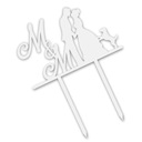 Svadobný topper TŚB-29-Initials Wedding Wedding White