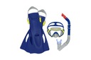 Detská potápačská súprava modrá maska, plochá