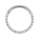 PIERCING Clicker RING náušnice so zirkónmi SEPTUM Daith TITANIUM 1.0/8