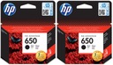 Sada 2 atramentových kaziet HP 650 v čiernej farbe CZ101AE