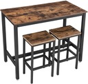 Barový kuchynský stôl s podkrovnými kovovými stoličkami