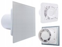KÚPEĽŇOVÝ VENTILÁTOR FI100mm ŠTANDARDNÝ PANEL BIELE SKLO TICHÝ LESK 26dB