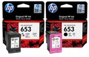Sada atramentov: 2x HP 653 black 3YM75AE, farba 3YM74AE