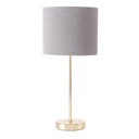 Ozdobná zlatá izbová lampa so sivým tienidlom