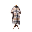 Surfers Poncho Beige check waffle RENA HOME