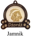 Vianočná guľa so psíkom a psom DREVENÁ guľa na vianočný stromček jazvečík