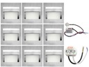 Sada LED schodiskových svietidiel 9x + zdroj + senzor