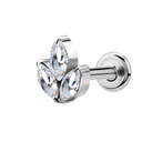 SS316L labret 1,2x6 s odnímateľnou dekoráciou WH m13L