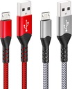 2 ks micro USB kábel červený a strieborný