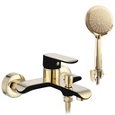 Vaňová batéria so sprchovou hlavicou BLOOM BLACK/GOLD REA