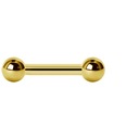 SS316L GOLD PVD činka 1,6x14 loptičiek 5mm piercing jazyka do bradaviek