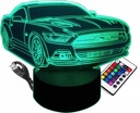 3D LED NOČNÁ LAMPA SUPER AUTO MUSTANG GT
