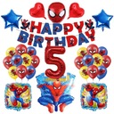 SPIDER MAN NARODENINOVÝ SET VEĽKÉ FÓLIOVÉ BALÓNY 28 KS + BANNER 5. NAROD.