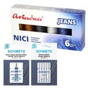 Šijacie súpravy na šitie džínsov, denim + letúnky Ariadna Ariadna + strojové ihly