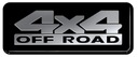 NÁLEPKA APLIKOVAŤ TETOVACÍ ODZNAK NA AUTO 4x4 OFF ROAD NIKEL 3D 8,5x3,4 cm