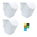 Biely triediaci kôš, 3x25l nádoba + nálepky