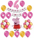 Sada 4 ks narodeninových balónov s menom Peppa Pig