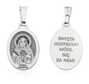 Strieborný medailón Ag 925 rhodiovaný sv. Gertrúda MDC095R
