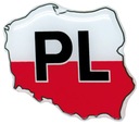 NÁLEPKA NA AUTO LESK obrysová PL vlajka 3D
