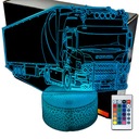 Nočná lampa Nákladné vozidlo Scania s prívesom 3D LAMP LED