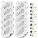 SET 10x Biele halogénové svietidlo + žiarovka. LED GU10 7W
