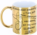 ZLATÝ hrnček prasiatko CITÁT MACKO PÚ