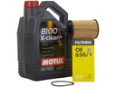 MOTUL 8100 X-CLEAN+ 5W30 5L + OLEJOVÝ FILTER OE650/1