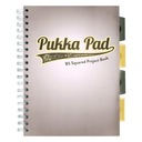 Zápisník PUKKA PAD B5 s károvanými predelmi, 100 strán, ŠEDÝ