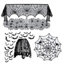 Súprava halloweenskych dekorácií pavúčieho obrusu