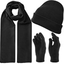 Zimná čiapka, šál, rukavice, pánska zimná súprava, teplá, štýlová
