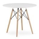 TODI Stôl okrúhly 90cm - biely