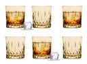 6x NÍZKÝ MEDOVÝ POHÁR 280ml WHISKY NÁPOJ