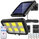 SOLÁRNE LAMPA SO SÚMRAKOVÝM SENZOROM POHYBU LED VONKAJŠIA ZÁHRADA + DIAĽKOVÉ OVLÁDANIE