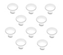 Biele okrúhle nábytkové gombíky, 10x šatníková kľučka
