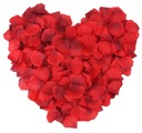 Červené umelé lupienky ruží na Valentína, ozdobná mega krabička, 1200 ks