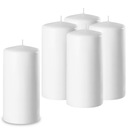 SET 5X SVIEČKY SET BIELY VALEC NA SVIEČKY 14CM