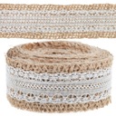 TG40119 JUTA RIBBON s čipkou Boho Ribbon Natural pre dekorácie