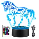 NOČNÁ LAMPA KOŇA Kôň Jazdecký 3D LED + DIAĽKOVÝ OVLÁDAČ darček Mikuláš na Vianoce