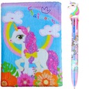 SET PRE DIEVČATÚ ZÁPISNÍK + PERO UNICORN RAINBOW