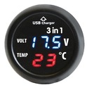 12/24 voltmeter, vnútorný teplomer, nabíjačka
