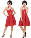 Retro Pin-Up outfit Pin-Up 60-te swingové šaty s bodkovanými červenými veľkosťou L