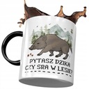 Black Funny Mug Pýtate sa, či kanec alebo sračka? s fotografickou potlačou