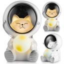 LED NOČNÁ LAMPA CAT ASTRONAUT - Darček pre dieťa - TEPLÉ SVETLO