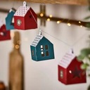 ADVENTNÝ KALENDÁR NA VYPLNENIE, papierové domčeky, prívesky, 24 kusov