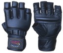 MMA rukavice na suchý zips s elastickou FULL kožou