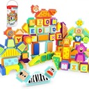 Puzzle vzdelávacie bloky pre deti 150 ks. Písmená a zvieratá