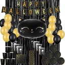 Súprava HALLOWEEN zlatý 10 elementový BANNER záves