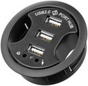 60 mm káblová priechodka s 3x USB + audio/mikrofónnym rozbočovačom.