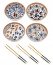 Sushi set, 4 misky, paličky, porcelánový darček Hanipol pre 4 osoby